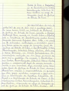 Termo de posse e compromisso do Excelentíssimo Senhor Desembargador Sebastião Ribeiro Martins no ...