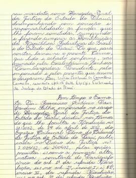 Termo de posse e compromisso do Excelentíssimo Senhor Desembargador Francisco Antônio Paes Landim...